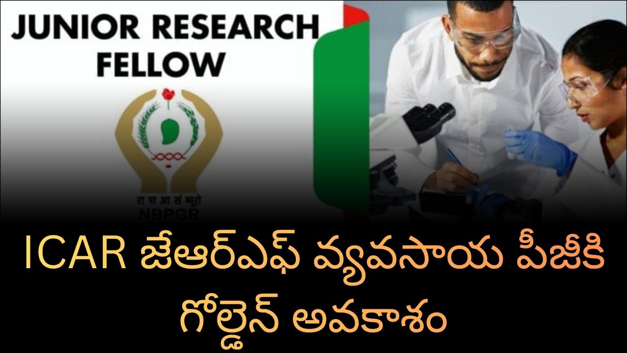 ICAR JRF:ICAR జేఆర్ఎఫ్ వ్యవసాయ పీజీకి గోల్డెన్ అవకాశం