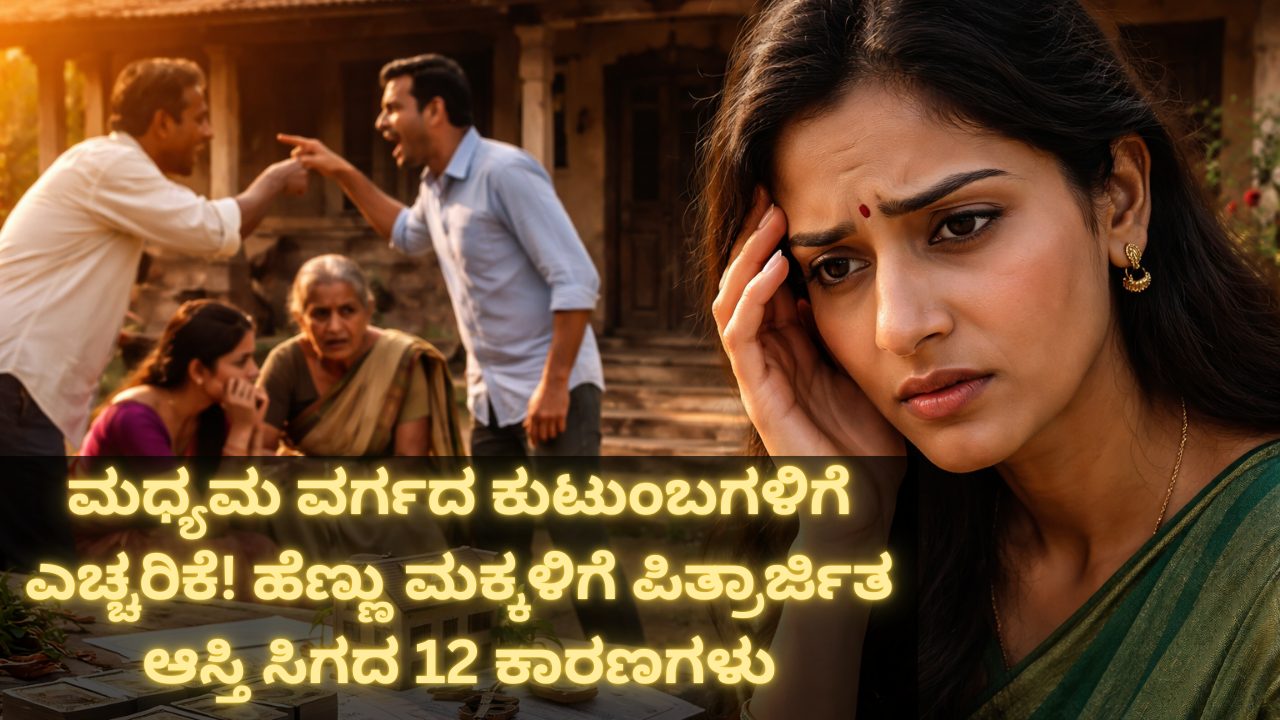 ಹೆಣ್ಣು ಮಕ್ಕಳಿಗೆ ಪಿತ್ರಾರ್ಜಿತ ಆಸ್ತಿಯಲ್ಲಿ ಹಕ್ಕೇ ಇಲ್ಲವಾ? ಮಧ್ಯಮ ವರ್ಗಕ್ಕೆ ಶಾಕ್ ನೀಡುವ 12 ಕಾರಣಗಳು!