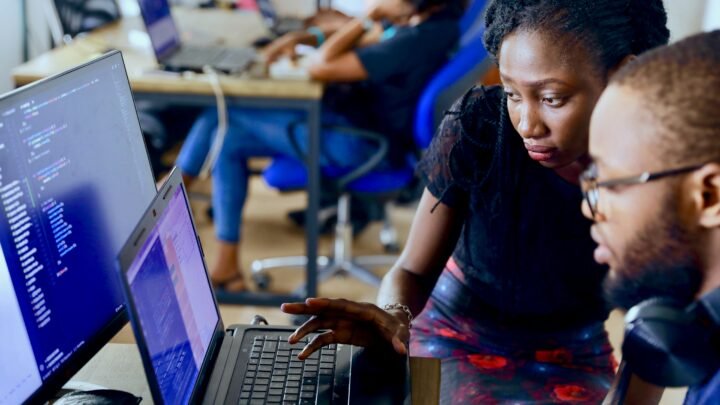 Technology workers in Africa illustrating digital investment and the World Bank growth outlook