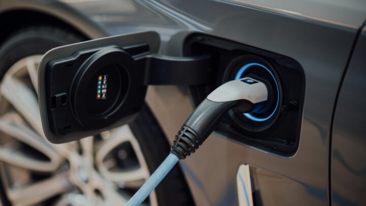 Electric vehicle charging illustrating Lucid delivery and production news