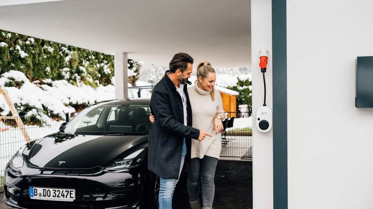 Electric vehicle charging illustrating Mercedes-Benz EV sales growth